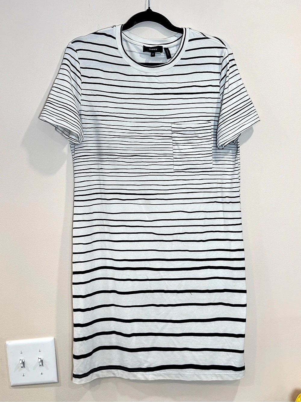 🔥Theory Continuous Dr B Printed Rubric Mini Dress White & Black M EUC🔥
